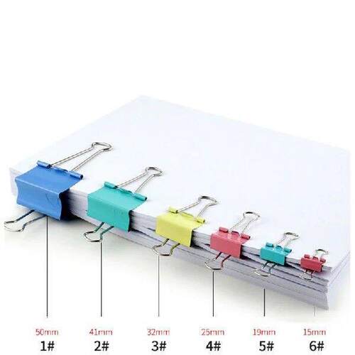 60 Pcs Paper Clip Foldback Metal Binder Clips Colorful Grip