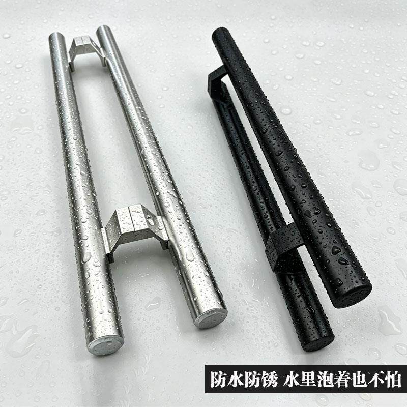 加厚圆管玻璃门拉手大门把手包厢门木门拉手把铝合金灰色黑色银色