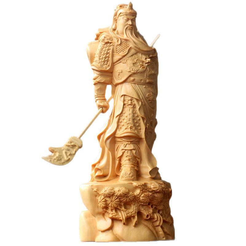 厂家黄杨木雕吉祥摆件家居饰品工艺品武财神木质关公关二爷