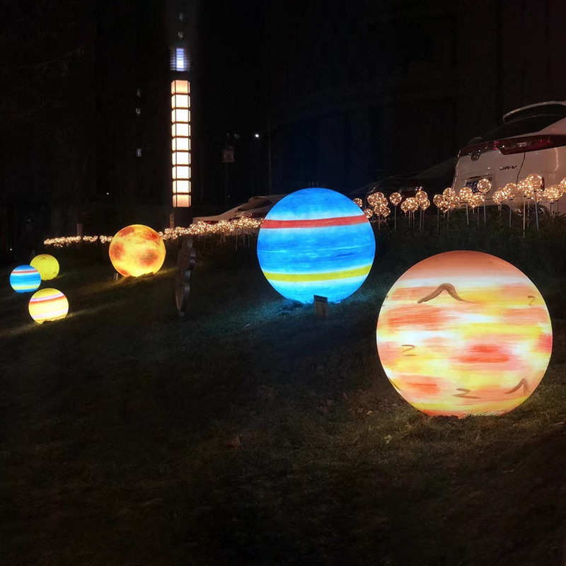 彩绘圆球发光星球灯 八大行星发光圆球灯 户外景观装饰景观灯批发