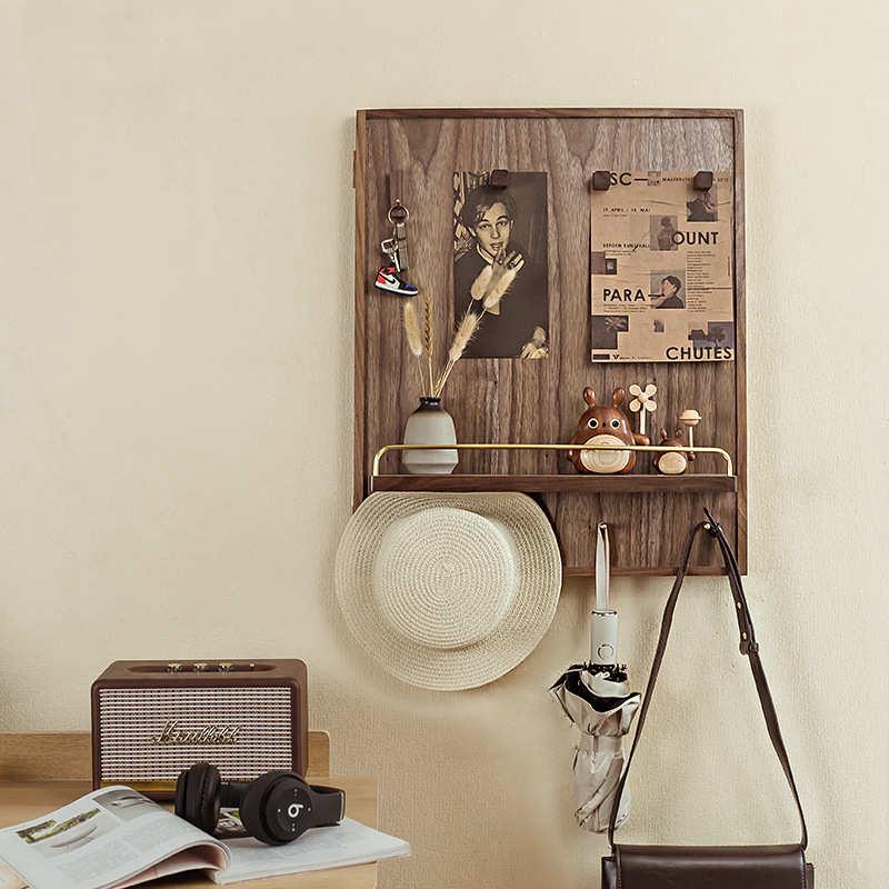 电表箱盒遮挡网红装饰画横竖款配电闸箱挂画轻奢开门式实木置物架