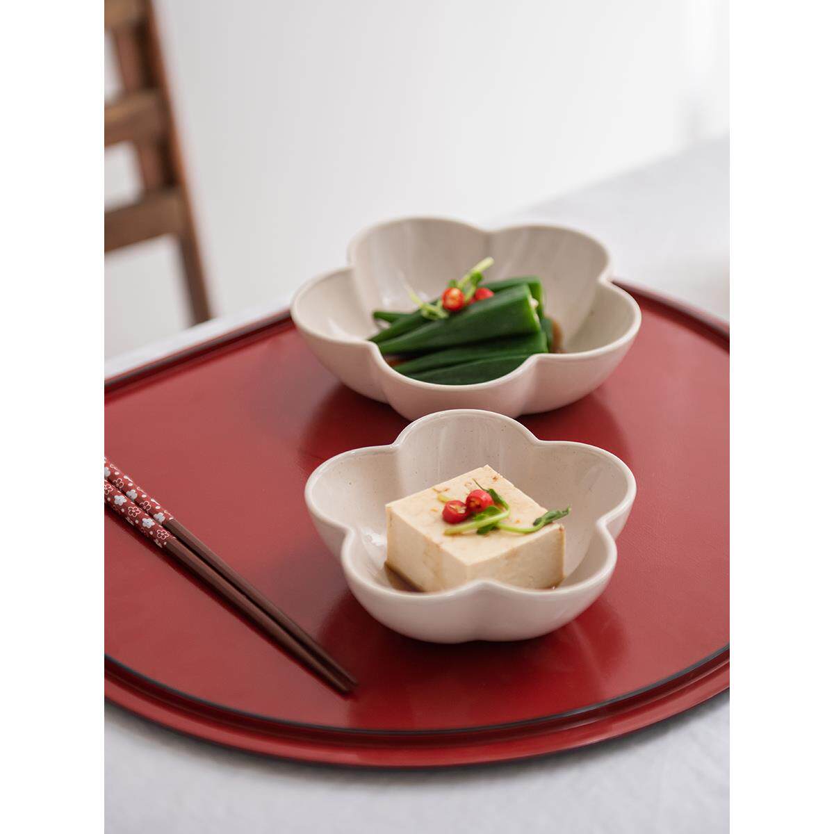 日本进口Studio M粉色梅花陶瓷小碗配菜点心碟火锅碗蘸料碗调料碟图片