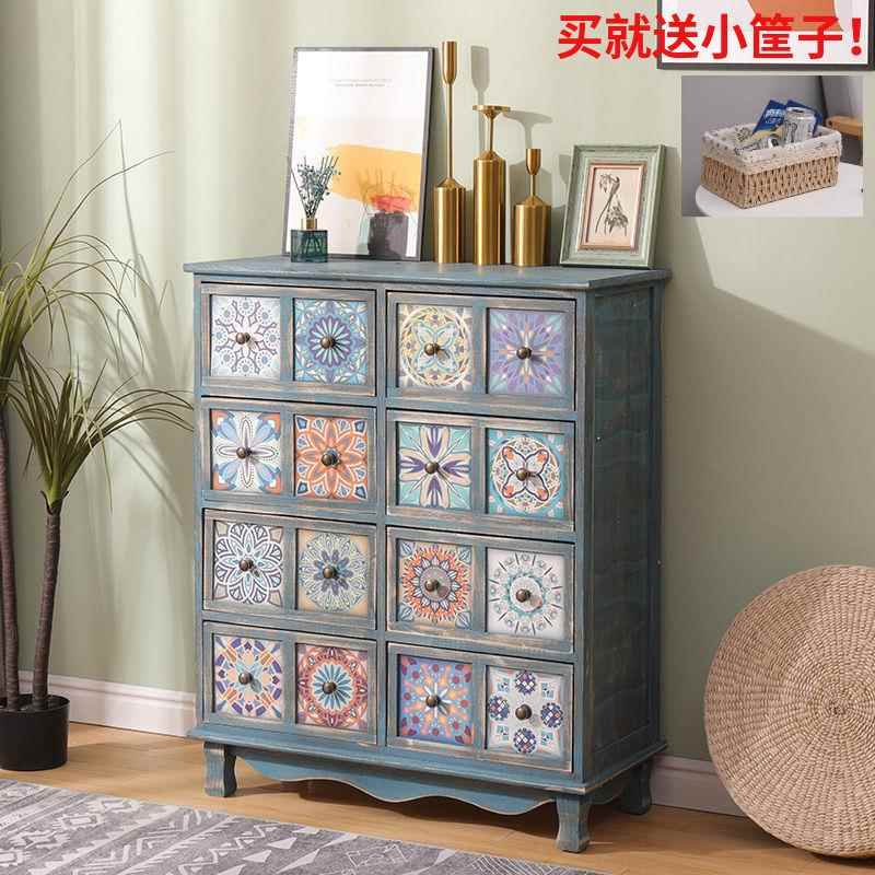 简易小柜子木质斗柜古美客厅收纳柜简约代边柜复见描述靠墙式中式