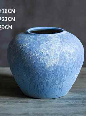 高档孔雀羽毛插瓶创意手绘客陶花瓶代厅高档桌瓷面陶瓷现大花瓶摆