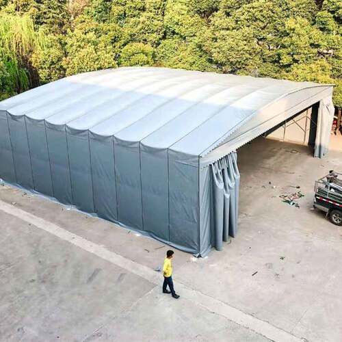 厂家供应户外遥控电动推拉雨棚可用于大排档移动雨篷物流仓库遮阳