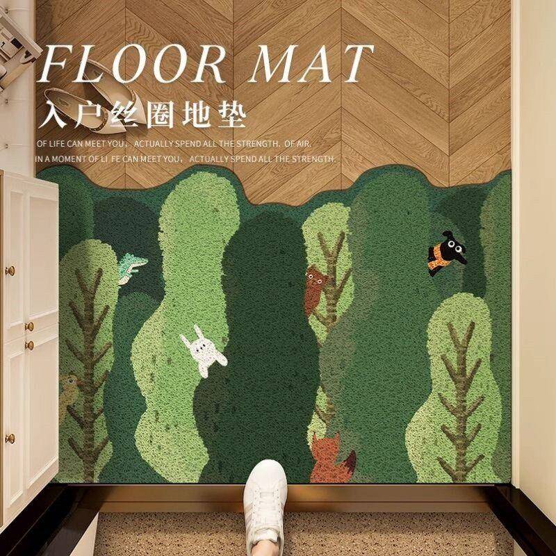 森系入户门垫地垫小清新大门进门玄关地毯可剪裁丝圈脚垫耐脏2026