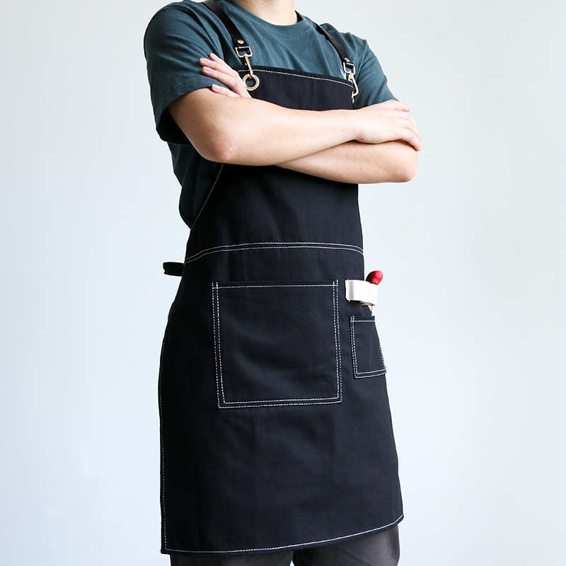 围裙定制印字logo男女餐厅厨房咖啡师美甲美发奶茶店牛仔工作服