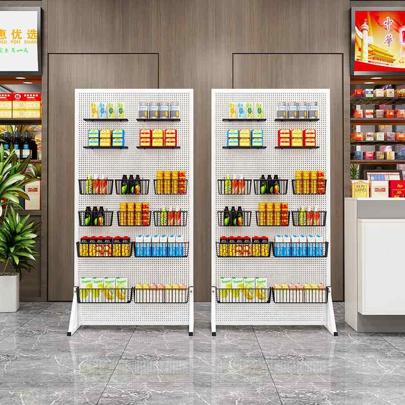 轮落地洞洞板带ZydkJe6R子挂饰品袜子置展览货架五金工具物架收纳