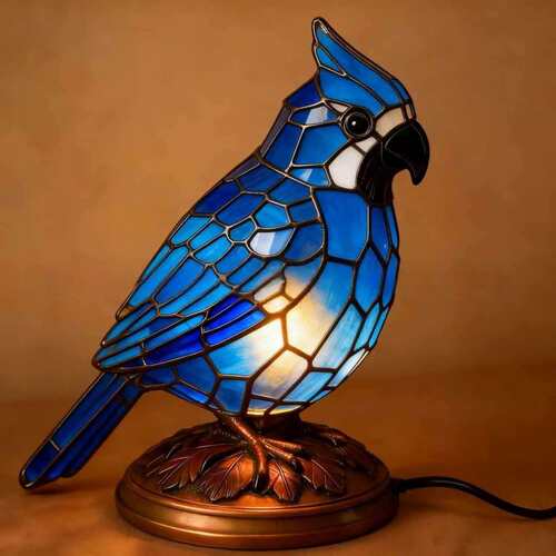 跨境新品欧式Cardinal Lamp树脂小夜灯 LED红鸟动物台灯家居装饰