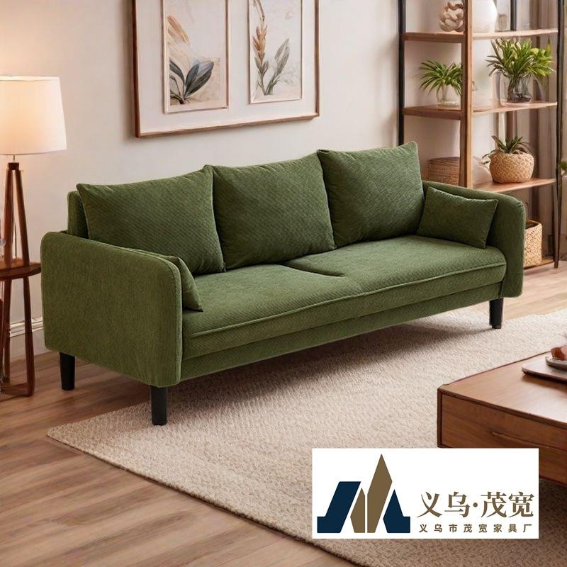 办公家用客厅卧室公寓出租房服装店休息区双三人复古网红布艺沙发