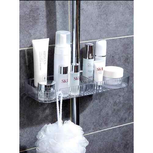Wall-mounted drill-free shower caddy and storage shelf for h