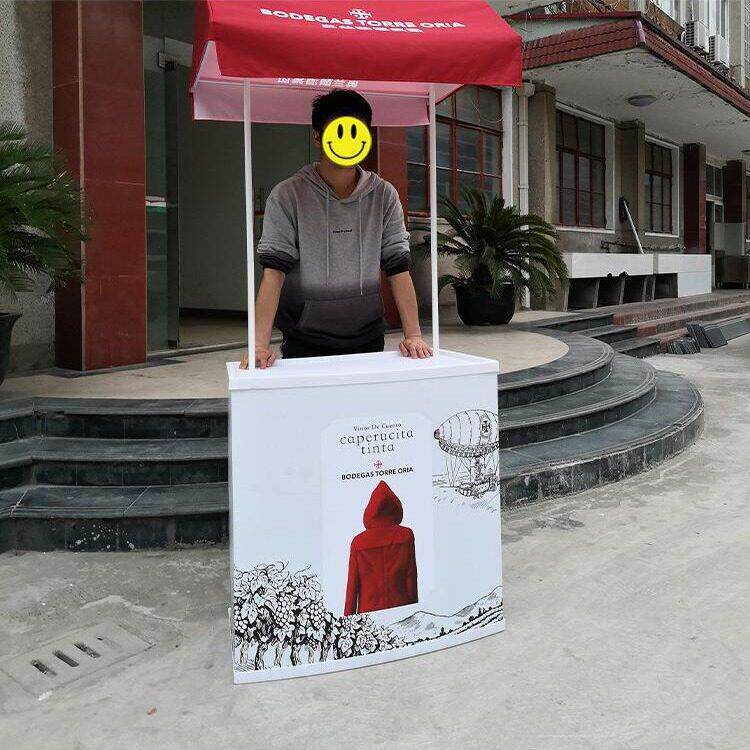 PP促销台展架折叠塑料货架超市试吃台宣传广告桌促销带棚展台订