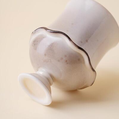 宜室茶话白志野窑变高颜值拉花咖啡杯小众复古陶瓷茶杯主人杯子
