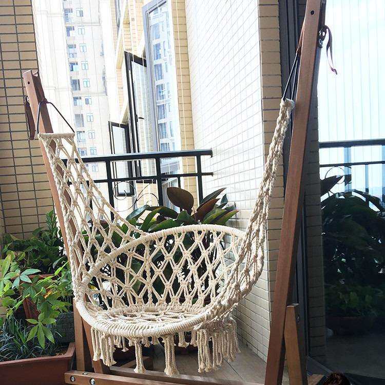 阳台秋千摇椅单人家用室内吊椅实木秋千椅大人花园网红荡秋千