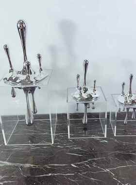 现代简约创意水滴摆件 样板间售楼处客厅卧室电视柜软装饰品