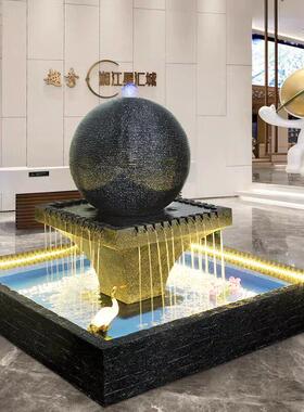 流水生财摆件循环水瀑布水景鱼缸成品鱼池庭院造景水系景观可养鱼