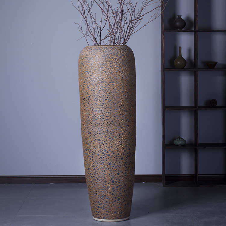 复古做旧陶瓷花瓶 景德镇陶瓷器落地大号花瓶客厅摆件三件套批发