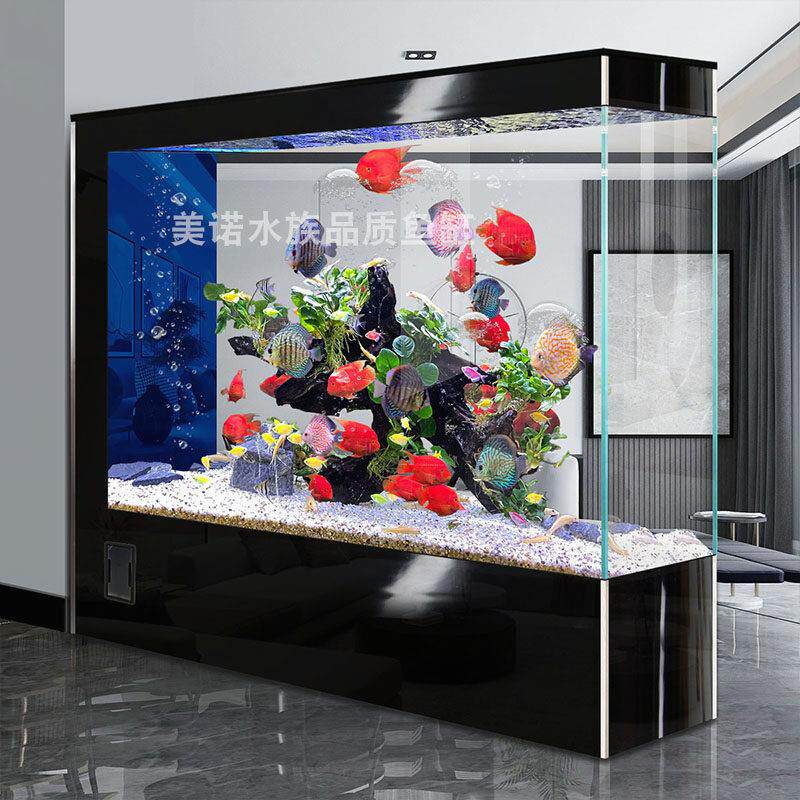 免换水家用鱼缸客厅2024新款隔断屏风中大型超白玻璃金鱼缸水族箱