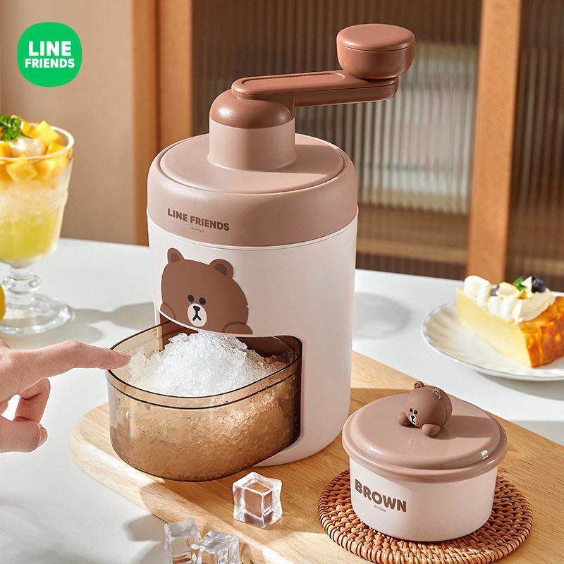 LINE FRIENDS刨冰机手动家用小型雹冰机摆摊手摇破冰制冰沙刨冰机