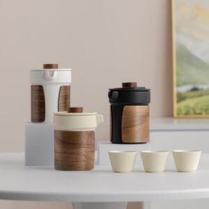 知行便捷式旅行茶具套装防烫茶壶一壶三杯快客杯户外现货