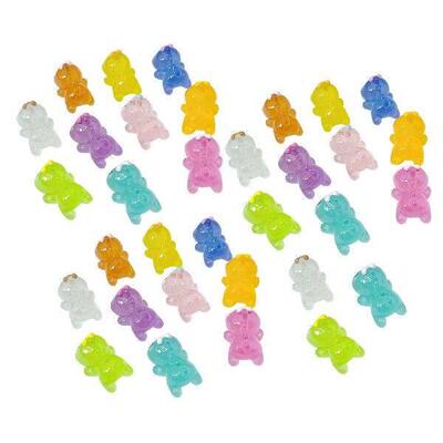 30 Pieces Crafts Resin Dinosaur DIY Keychain Dollhouse