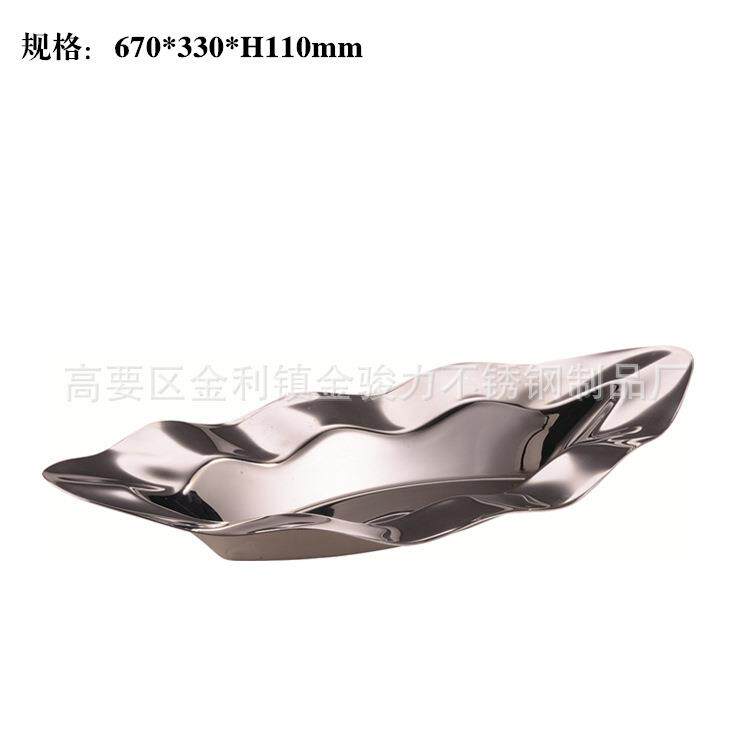 豪华不锈钢刺身盘干冰盘日韩料理造型盘海鲜拼盘酒店食物水果盘