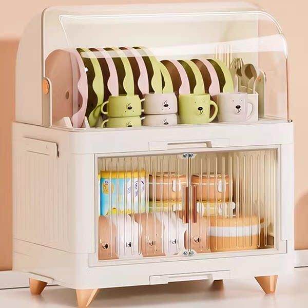 宝宝餐具收纳盒奶瓶工具收纳箱碗筷沥水碗碟架婴儿辅食厨房收纳柜