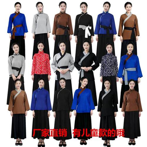 老太婆古装汉服女村民老奶奶衣服古代老人长裙套装老婆婆丫鬟服装