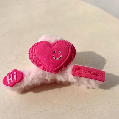 2pcs Barbie Sweet Plush Hair Claw Fashion Romantic Crab Clip