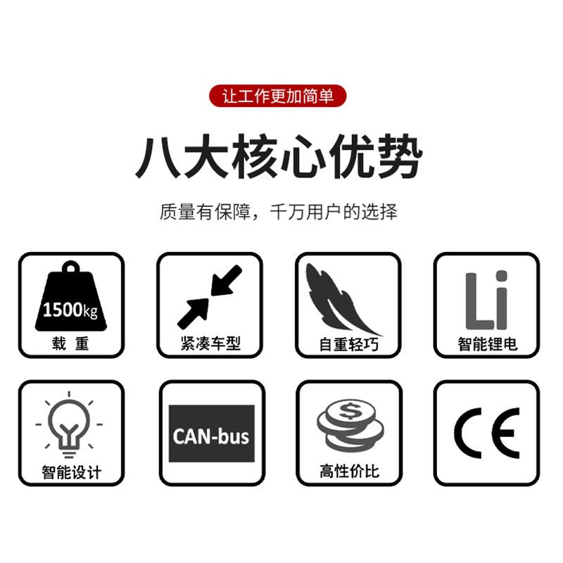 厂MRF家供应压1.5T电动叉车PTQE15全电动搬车锂电液叉运车地牛装