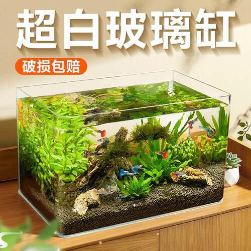 热弯玻璃鱼缸客厅小型家用桌面超白生态金鱼斗鱼水草缸乌龟饲养缸