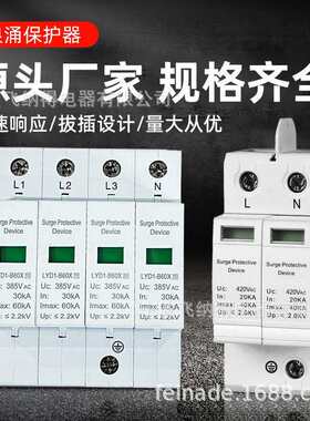 飞纳得LS1-20KA/320V一级避雷器SPD电源电涌三相四线浪涌保护器4P