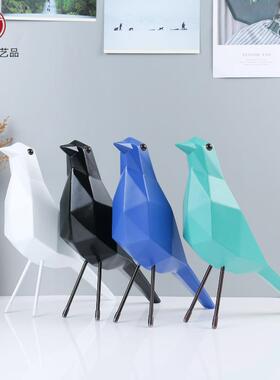 直销新款现货树脂工艺品ins现代简约家居摆件几何伊小鸟和平鸽子