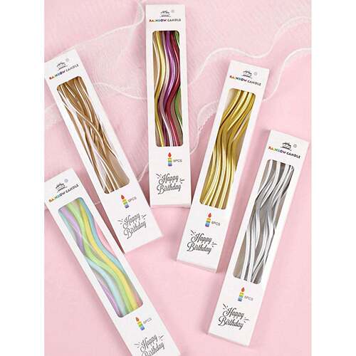 6/12/48pcs/1case Birthday Candles Spiral Cake Candles Long T