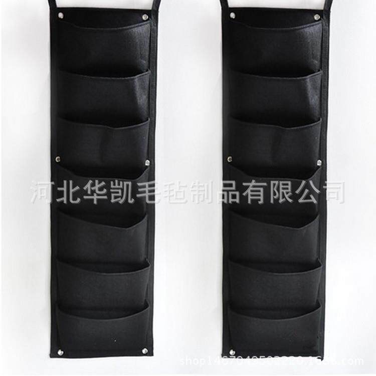 厂家销售 7口立体壁挂毛毡种植袋 植物袋 毛毡置物袋墙挂袋种植袋