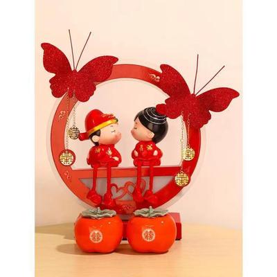 结婚婚房喜字贴蝴蝶挂件开关布置贴新房卧室客厅挂饰婚庆用品装饰