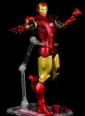 高档复者联盟多4钢铁侠MK动46关节可发光非合金仇玩具7寸人偶模型