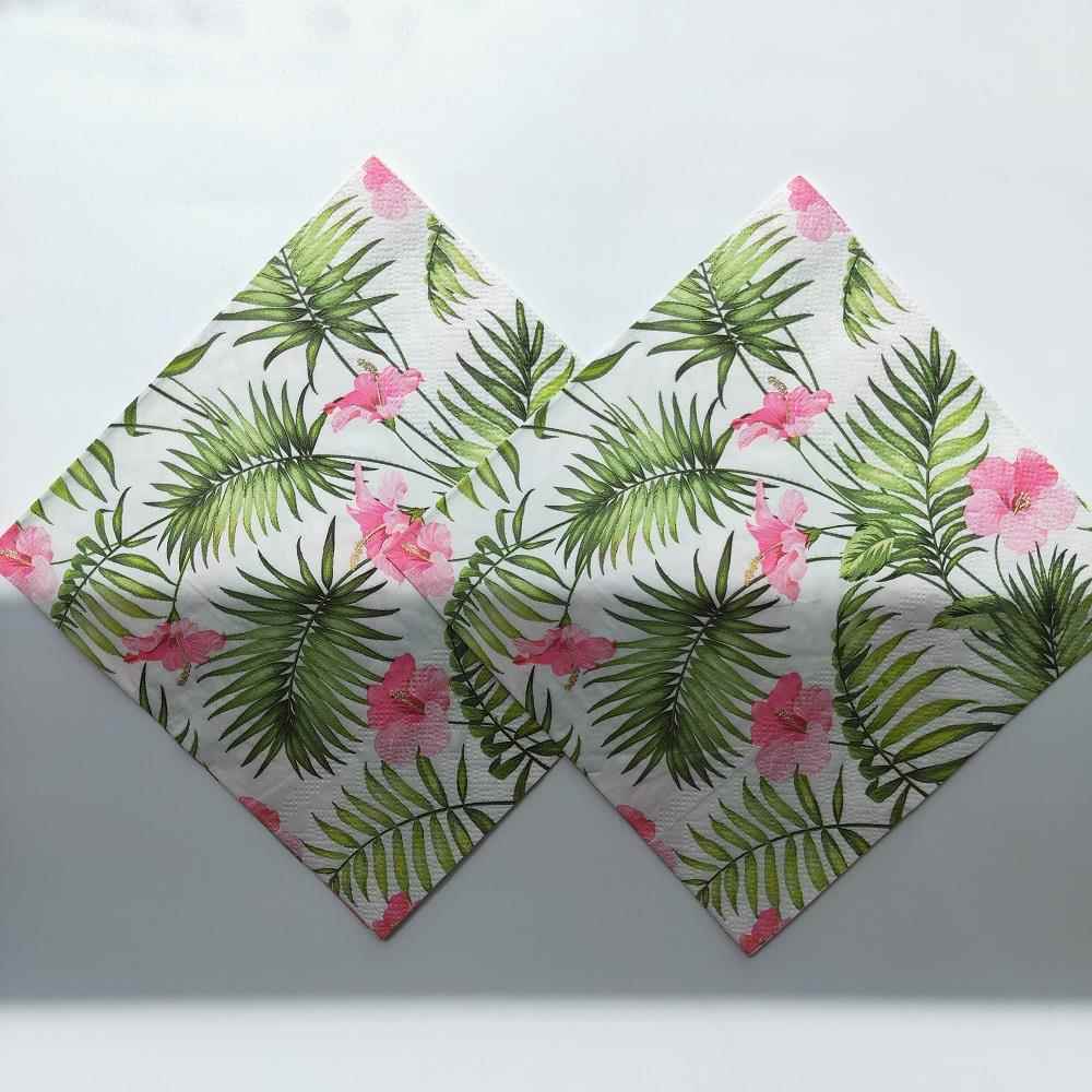 Tropical Flower Paper Napkins Decoupage 热带花草彩色餐巾纸