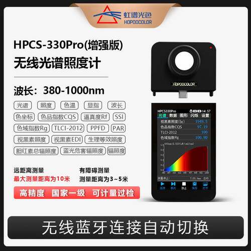 HPCS0Pro无线光谱照度计近红外光谱仪色温波长CQS测试仪TM-0