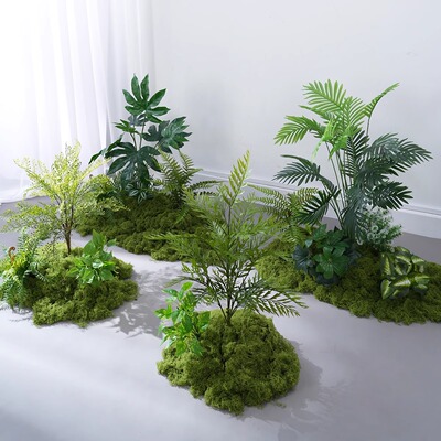 仿真苔藓微景观室内客厅假植物绿植造景组合橱窗仿生青苔装饰布景