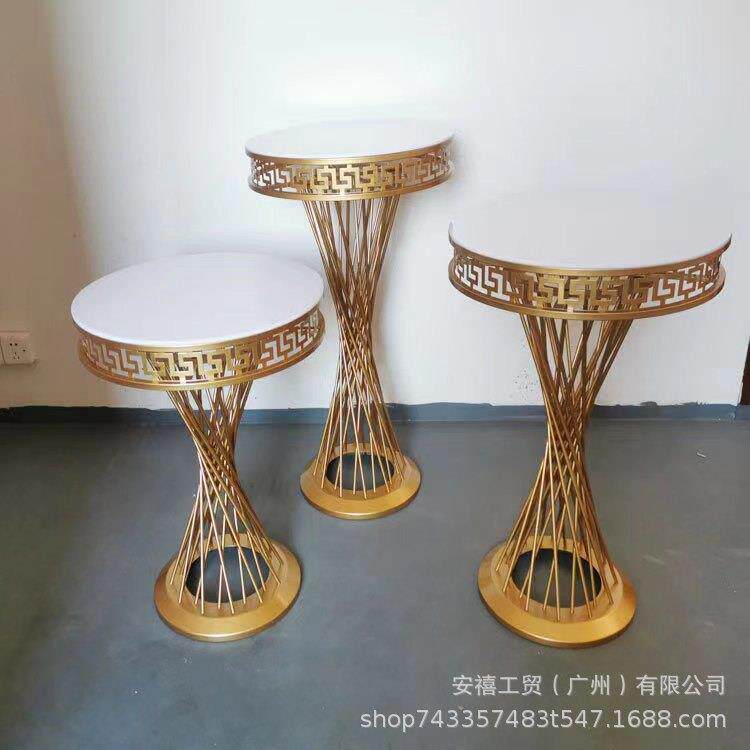 跨境欧式金色甜品台婚庆铁艺拆装蛋糕架糕点盘西点托盘婚礼装饰