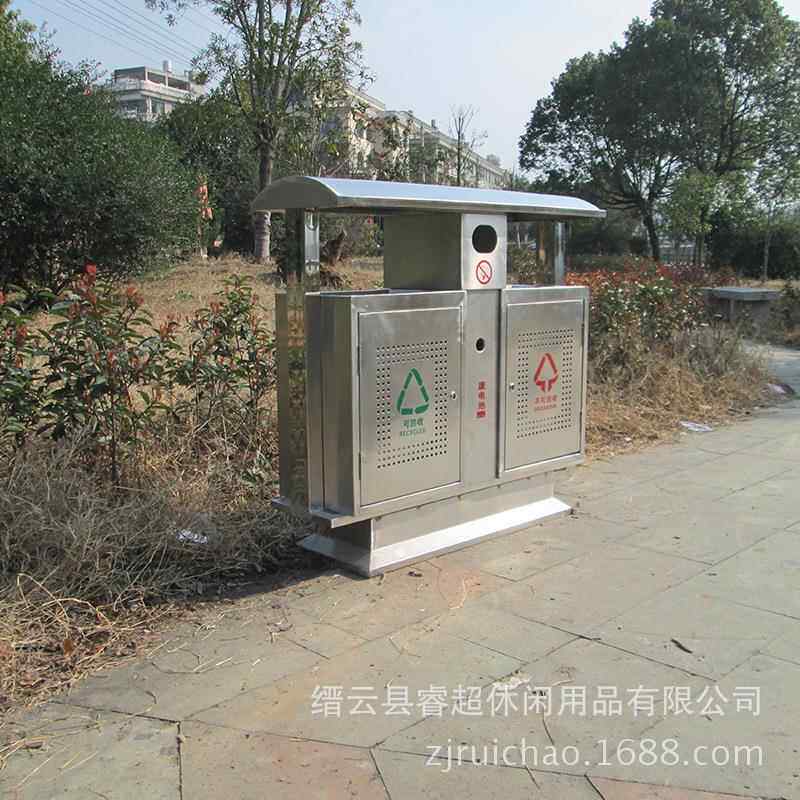 户外垃圾桶大号环卫垃圾筒室外小区公园木质环保垃圾箱金属果皮箱