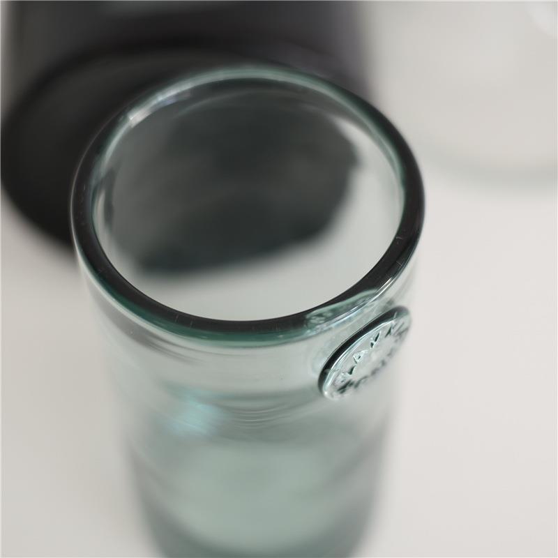 出口北欧简约直筒印章玻璃艺术花瓶人工吹制富贵竹水培花器装饰品