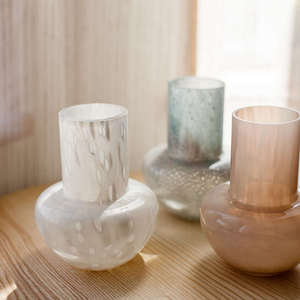 手工艺术玻璃花瓶轻奢客厅餐桌软装饰品插花器皿摆设莫兰迪