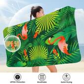 towel with double Microfiber velvet beach sided qui printed
