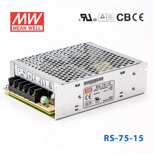 明纬开关电源RS-753.3V5V12V15V24V48V75WNES变压器S-50带电源