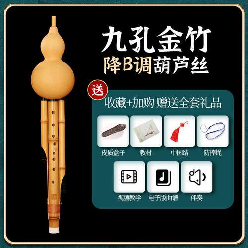 高档竹九孔葫丝金专业奏型降B调芦C调DAGF调成人演小学生乐器滇南