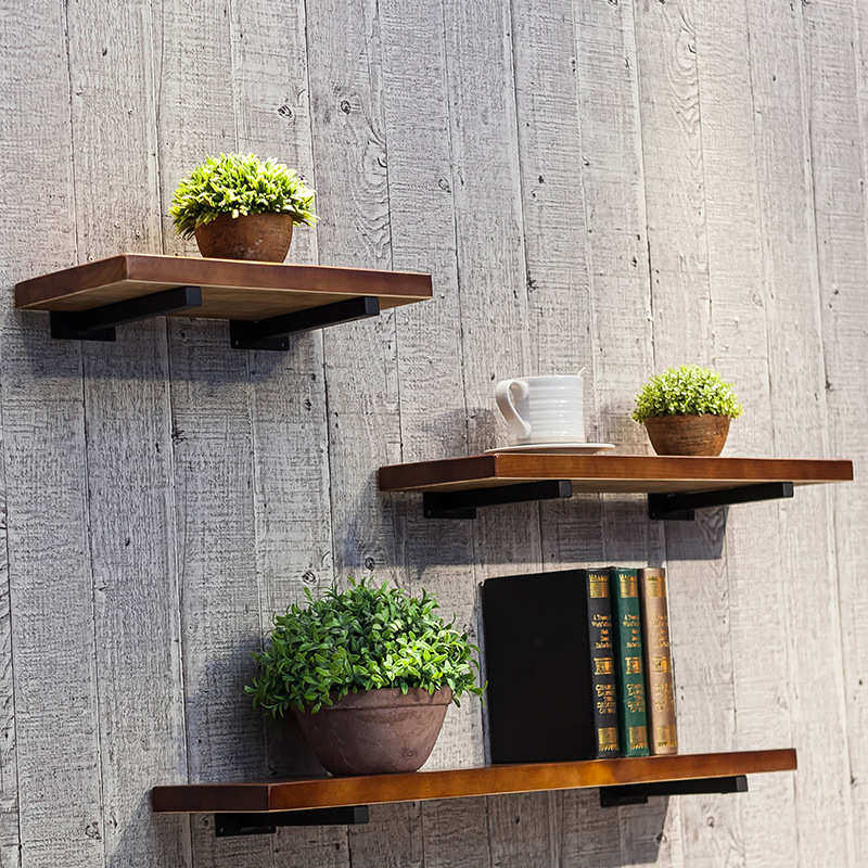 铁木结合墙上壁挂一字隔板置物架实木墙面置物架花架可以定制定做,收纳整理,整理架/置物架/收纳架,淘宝优惠券,粉丝福利购,淘宝优惠卷