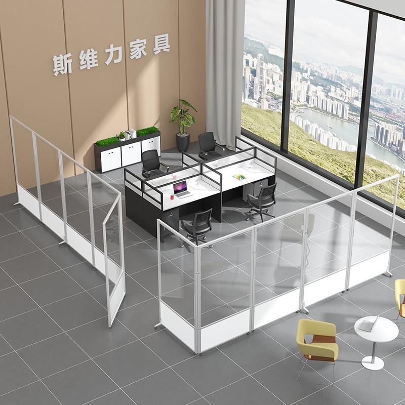办公室移动屏风公司工厂车间隔断墙压克力透明隔板折叠推拉活动板