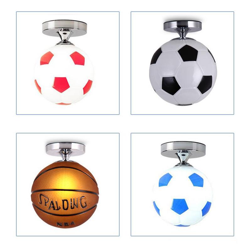 创意卡通儿童房足球篮球玻璃吊灯主题酒店卧室过道玄关走廊吸顶灯